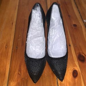 Jessica Simpson black rhinestone stilettos